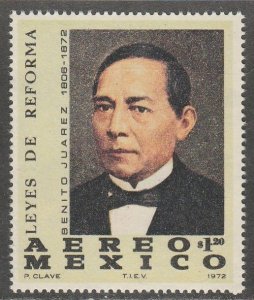 MEXICO C404, Benito Juarez Death Centennial. MINT, NEVER HINGED. VF.