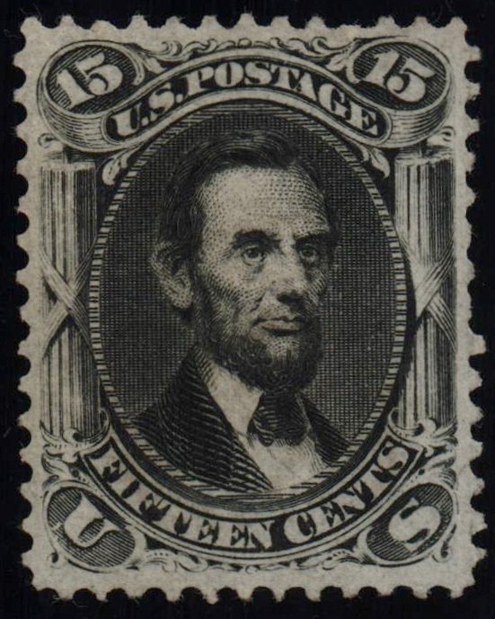 US Scott #98 - VF - No Gum - 15c Lincoln - F-Grill - Black - 1868