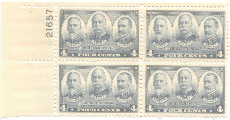 US #793 M/NH Plate Block of 4 45% of Cat $10.00 **FREE SHIPPING**