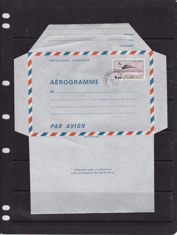 France 1978 1.90f Concorde Aerogramme cancelled but not posted VGC