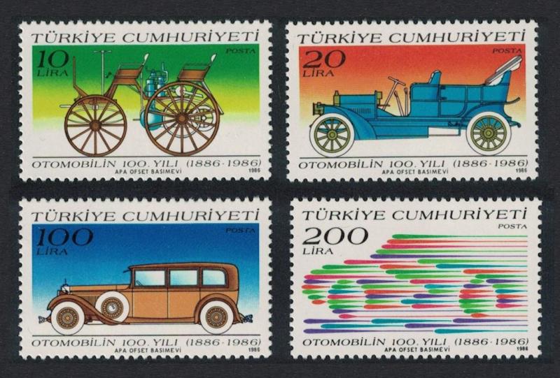 Turkey Centenary of Motor Car 4v SG#2938-2941