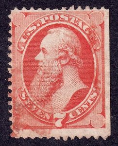 US Scott 138, 1871 Stanton, 7c vermilion, FINE USED