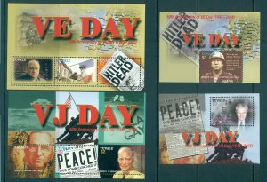 Tuvalu - Sc# 976-9. 2005 60th Ann. End of WWII. MNH Souvenir Sheets. $30.00.