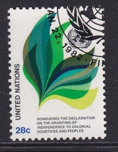 United Nations  New York  #369  cancelled 1982  colony independence 28c