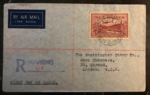 1939 Kavieng New Guinea First Day Cover FDC To London England Sg#222 Bulolo