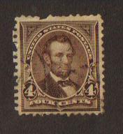 #269 Used VF 4c dark brown Lincoln 1895 Issue  