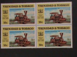 ​TRINIDAD & TOBAGO1980 SC#323 ROYAL TRAIN LOCOMOTIVE -MNH-BLOCK VERY FINE