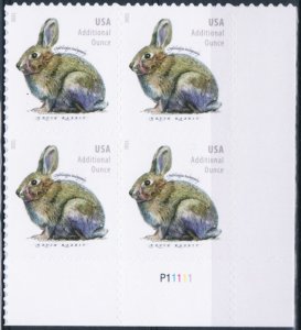 USA Sc. 5544 (20c) Brush Rabbit 2021  MNH plate block