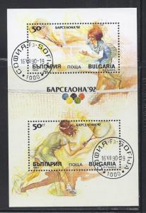 Bulgaria 3550 Sports Women Tennis Players 1990 Souveni Sheet Cancelled-To-Order.