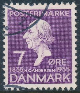 Denmark Scott 247 (AFA 224), 7ø violet H.C. Andersen, F-VF U