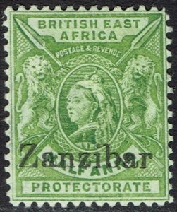 ZANZIBAR 1896 QV BRITISH EAST AFRICA OVERPRINTED ½A