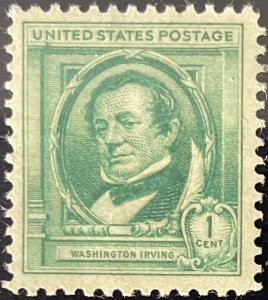 Scott #859 1940 1¢ Famous Americans Washington Irving MNH OG VF/XF