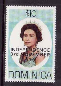 Dominica-Sc#601-unused NH $10.00 QEII-Independence-id4-1978-