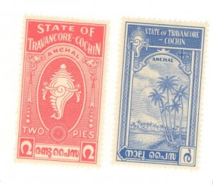 Travancore-Cochin #16-17 Unused Single (Complete Set)