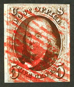 U.S. #1 USED RED CANCEL