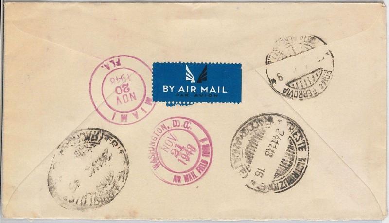 56277 -   BAHAMAS -  POSTAL HISTORY: Registered  COVER to ITALY Trieste  1947