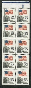 1896b Flag over Supreme Court booklet pane of 10 (small block tag)