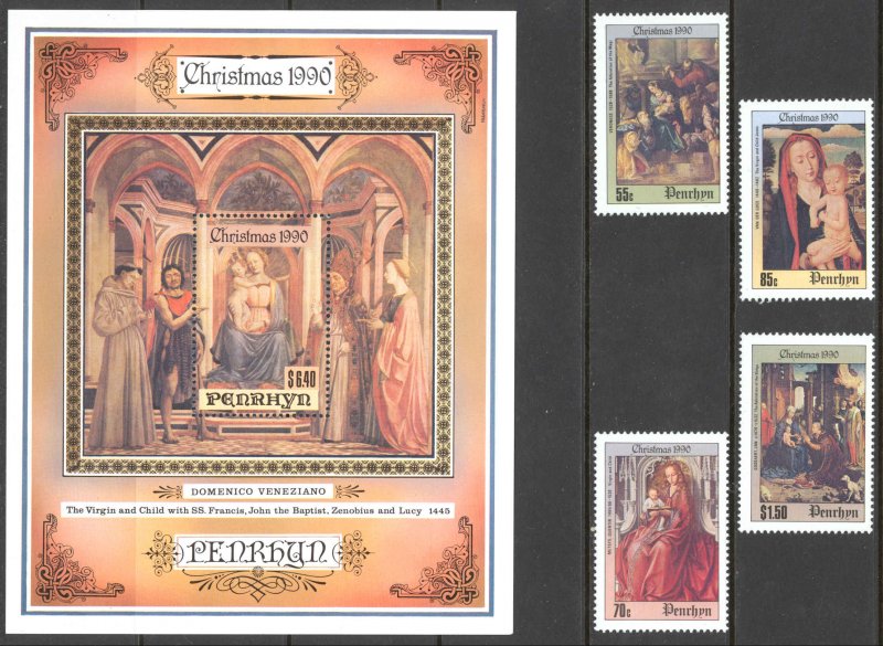 Penrhyn Island Sc# 386-390 MNH 1990 Christmas