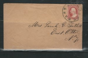 USA 1871 #41 ON COVER(SAME CITY), EAST OTTO, N.Y.,ADDRESSED TO Mrs SARAH YUTHILL