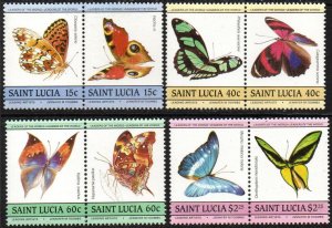 St. Lucia Sc #731-734 Mint Hinged pairs
