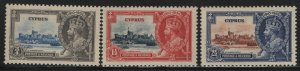 CYPRUS 136-138 MINT HINGED  SHORT SET