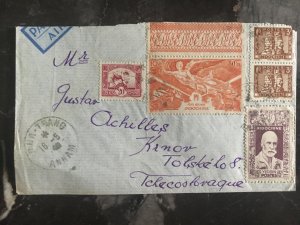 1948 Na trang Vietnam Airmail Cover to Czechoslovakia