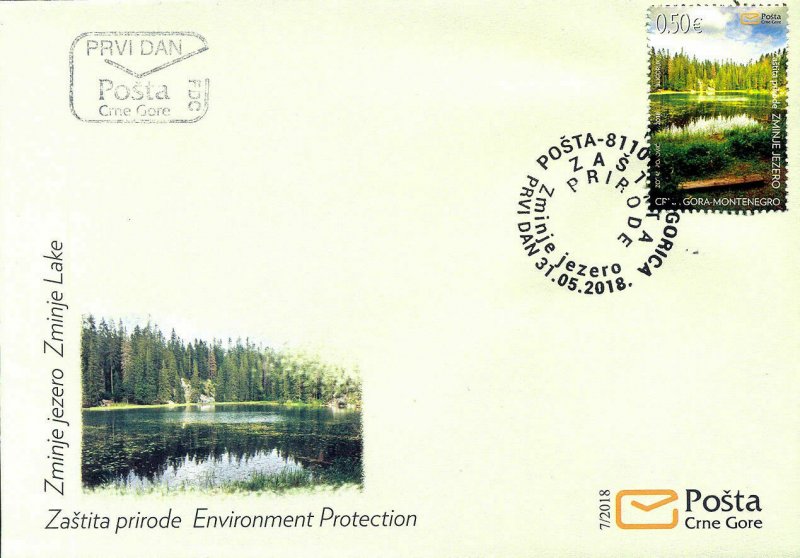 MONTENEGRO/2018 - (FDC) Environmental Protection Zminje Lake, MNH 