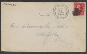 5/25/1901 Cover National Soldiers Home VA Eagle cancel Chauncey Depew NY