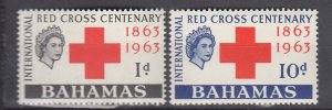 J39729, JL Stamps 1963 bahamas set mlh #183-4 red cross