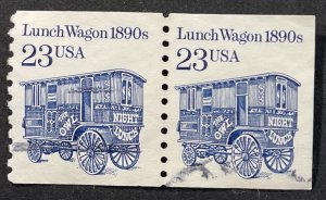 US #2463 Used Coil Pair - 23c Lunch Wagon 1890s [US39.3.2]