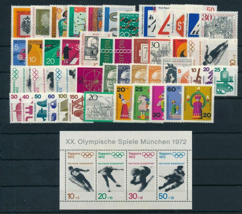 West Germany Bundespost 1971 Complete Year Set  MNH