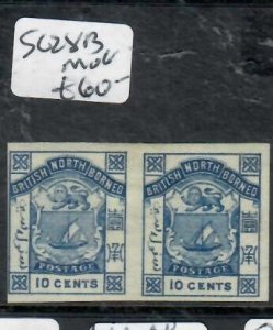 NORTH BORNEO ARMS 10C POSTAGE IMPERF PAIR SG 28B  MOG   P0507B  H