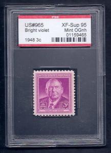 MALACK 965 XF-SUPERB OG NH, w/PSE (GRADED 95, ENCAPSULATED), gg0116