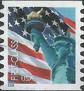 # 3968 USED FLAG AND STATUE OF LIBERTY