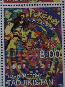 ​TAJIKISTAN-2001-  POKEMON-GOTTA CATCH THEM ALL-MNH-SHEET VERY FINE-LAST ONE