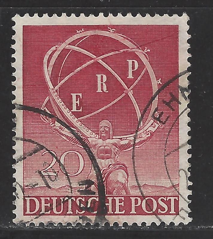 Germany Berlin Scott # 9N68, used, error box pleat - squeeze