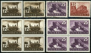 AUSTRIA #385-387 Railways Locomotives Postage Stamp Collection Mint NH Used VF