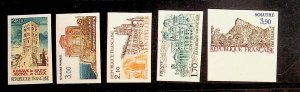 FRANCE Sc 1947-51 NH IMPERF ISSUE OF 1985 - CASTLES - 80EU