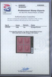 U.S. #283 MINT SINGLE WITH PSE CERT OG NH