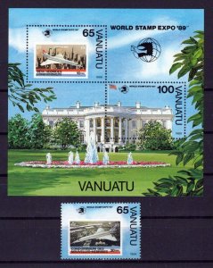 Vanuatu 513-514 MNH Aviation Planes Aircraft Architecture ZAYIX