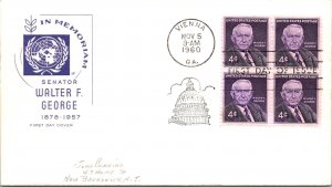 FDC 1960 SC #1170 Farnam Cachet - Vienna, GA - Block Of 4 - J5180