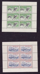 New Zealand-Sc#B52a-53a-two Unused sheets-hinged in selvedge, stamps NH-Life-sav