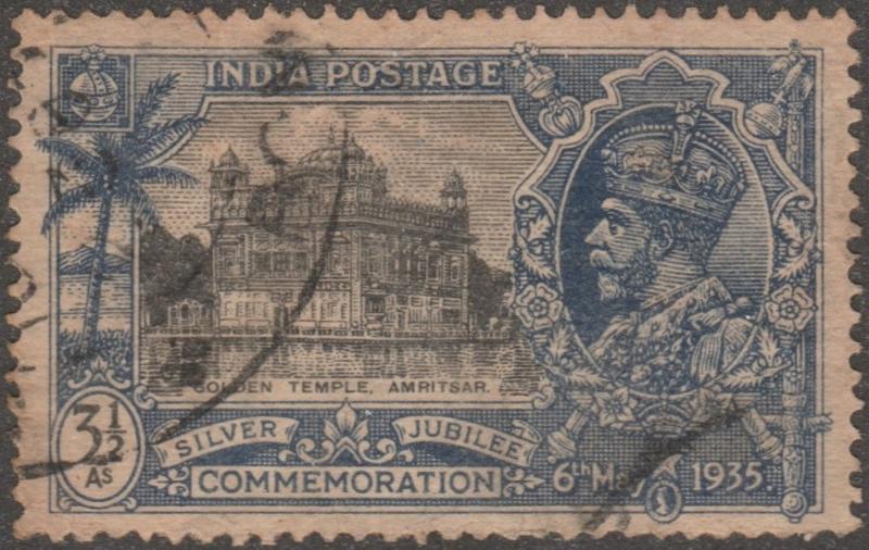 India stamp, Scott#147, used, silver jubilee issue, golden temple, #M092