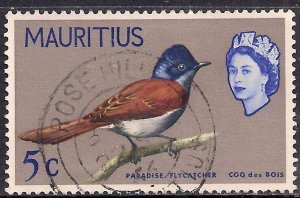 Mauritius 1965 QE2 5cts Paradise Flycatcher Bird SG 320 ( J1124)