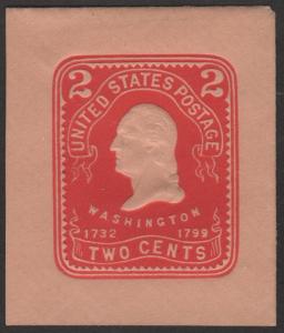 SC#U387 2¢ Washington Cut Square: Full Corner (1903) Unused