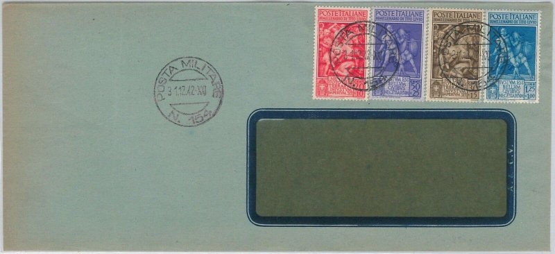 55462 - REGNO - STORIA POSTALE:  Sass 458/61 su BUSTA - POSTA MILITARE 154 1942