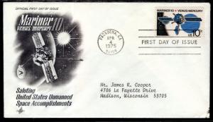 US 1557 Mariner Ten Artcraft Typed FDC