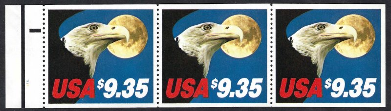 United States 1909a $9.35 Eagle and Moon (1983). Booklet pane of 3. MNH