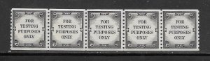 #TD107 MNH Test Stamp Strip of 5