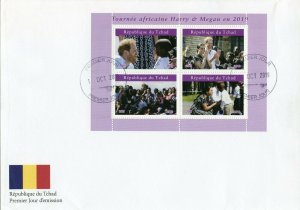 Chad 2019 FDC Prince Harry & Meghan Africa Tour 4v M/S I Royalty Stamps